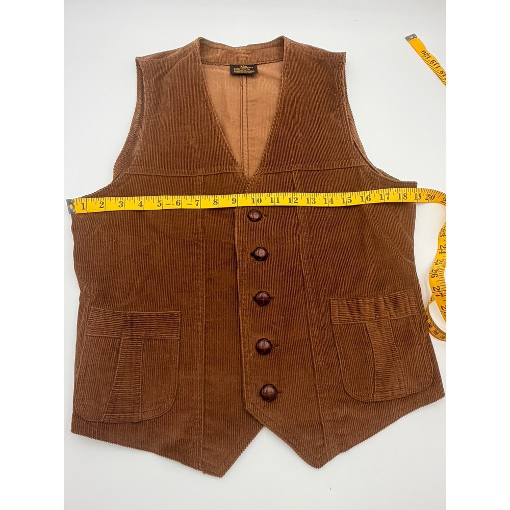 Vintage 1970s Sears Corduroy Blazer & Vest Set 38R Sport Coat Academia Retro - Picture 8 of 16